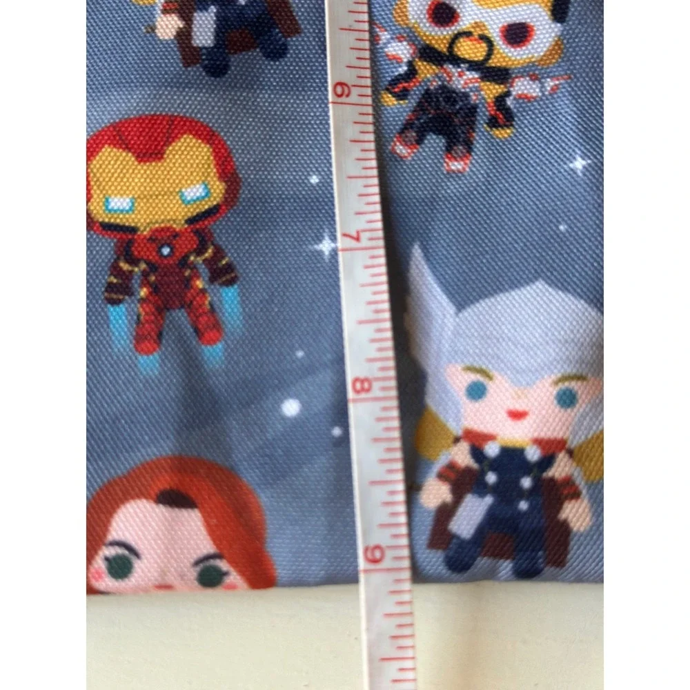Marvel Loungefly Chibi Avengers Crossbody Passport Bag Grey Canvas NWT